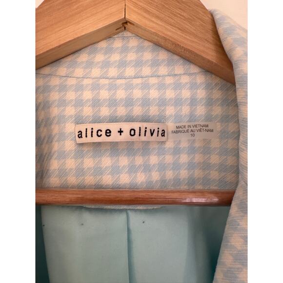 Alice + Olivia Justin Gingham Double-Breasted Relaxed Fit Oversized Blazer US 10 - Picture 4 of 9